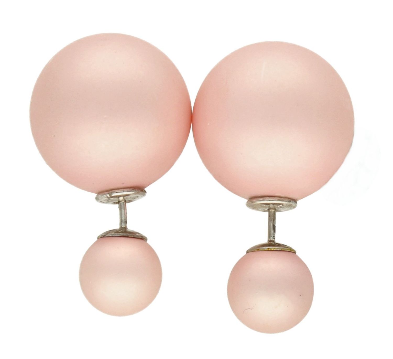 Srebrne kolczyki damskie Diorki dwie kulki matowe w różu DIA-KLC-DIORKI-14-925.  Kolczyki srebrne kulki. Srebrne kolczyki wkrętki. Kolczyki srebrne w stylu Dior. Kolczyki idealne na prezent. Dior styl..jpg