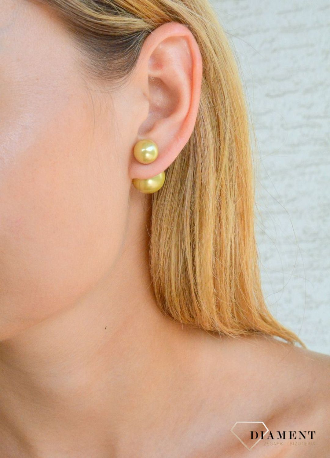 Srebrne kolczyki damskie Diorki dwie kulki matowe w złotym kolorze DIA-KLC-DIORKI-1-925. Kolczyki srebrne kulki. Srebrne kolczyki wkrętki. Kolczyki srebrne w stylu Dior. Kolczyki idealne na prezent. Dior styl..jpg