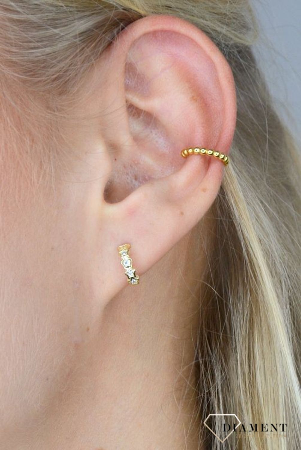 Kolczyki srebrne pokryte złotem nausznice 'Kuleczki' DIA-KLC-E-0899C2-925.jpg