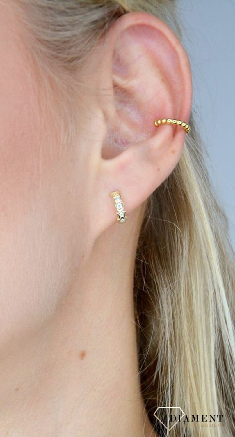 Kolczyki srebrne pokryte złotem nausznice 'Kuleczki' DIA-KLC-E-0899C2-925.jpg