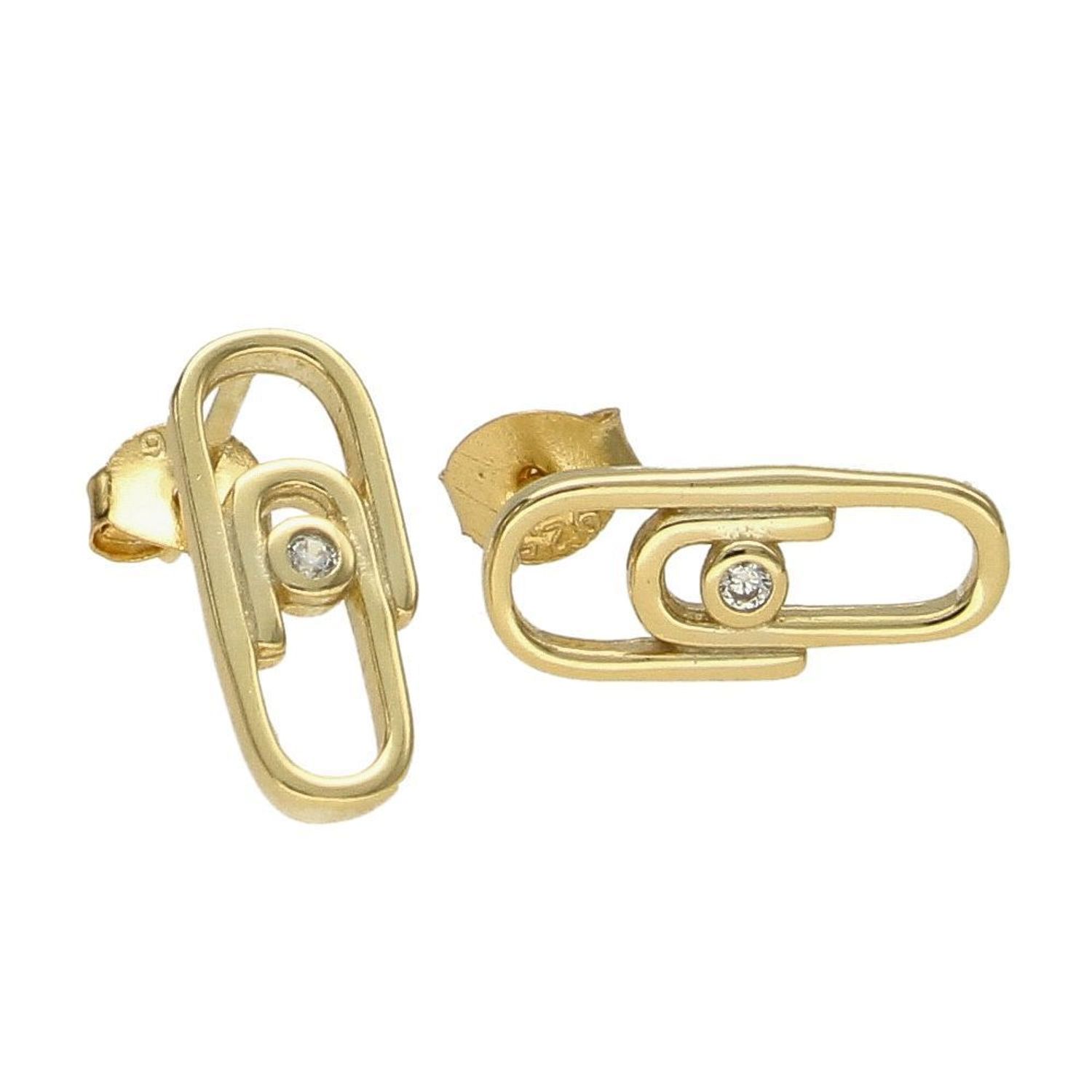 Kolczyki srebrne pozłacane spinacz z cyrkonią DIA-KLC-E18659-925 ✅ Srebrne kolczyki pokryte złotem celebrytki. ✅ Delikatne kolczyki wykonane z najwyższej jakości srebrna próby 925. ✅ Kolczyki w minimalistycznym stylu, wpi.jpg