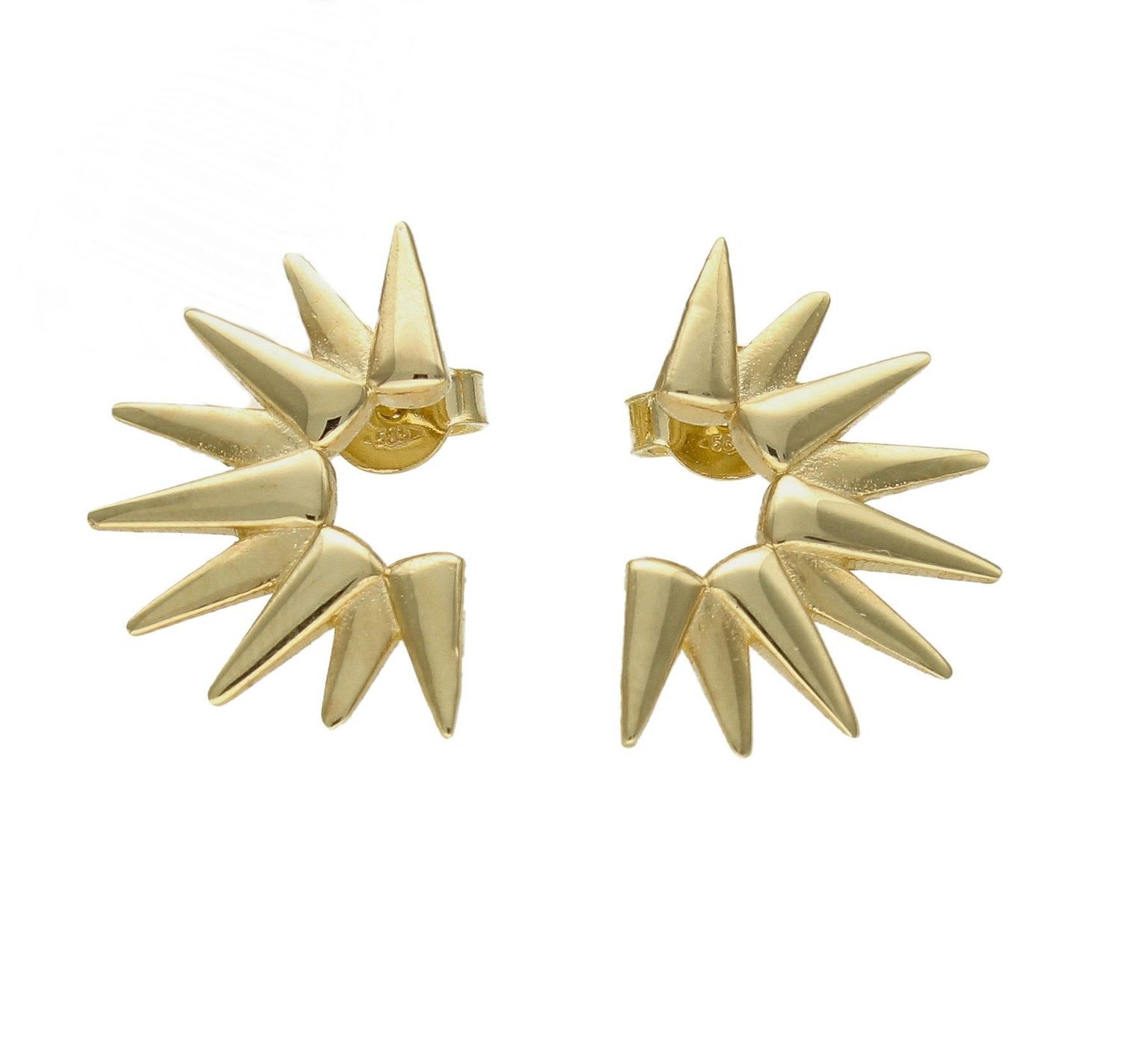 Złote kolczyki 585 o nowoczesnym wzorze DIA-KLC-OR225620-585. Piękne i kobiece kolczyki idealnie podkreślą subtelny urok minimalistycznych stylizacji. Doskonałe na prezent. Kolczyki o nowoczesnym wzorze dodają blasku w c.jpg