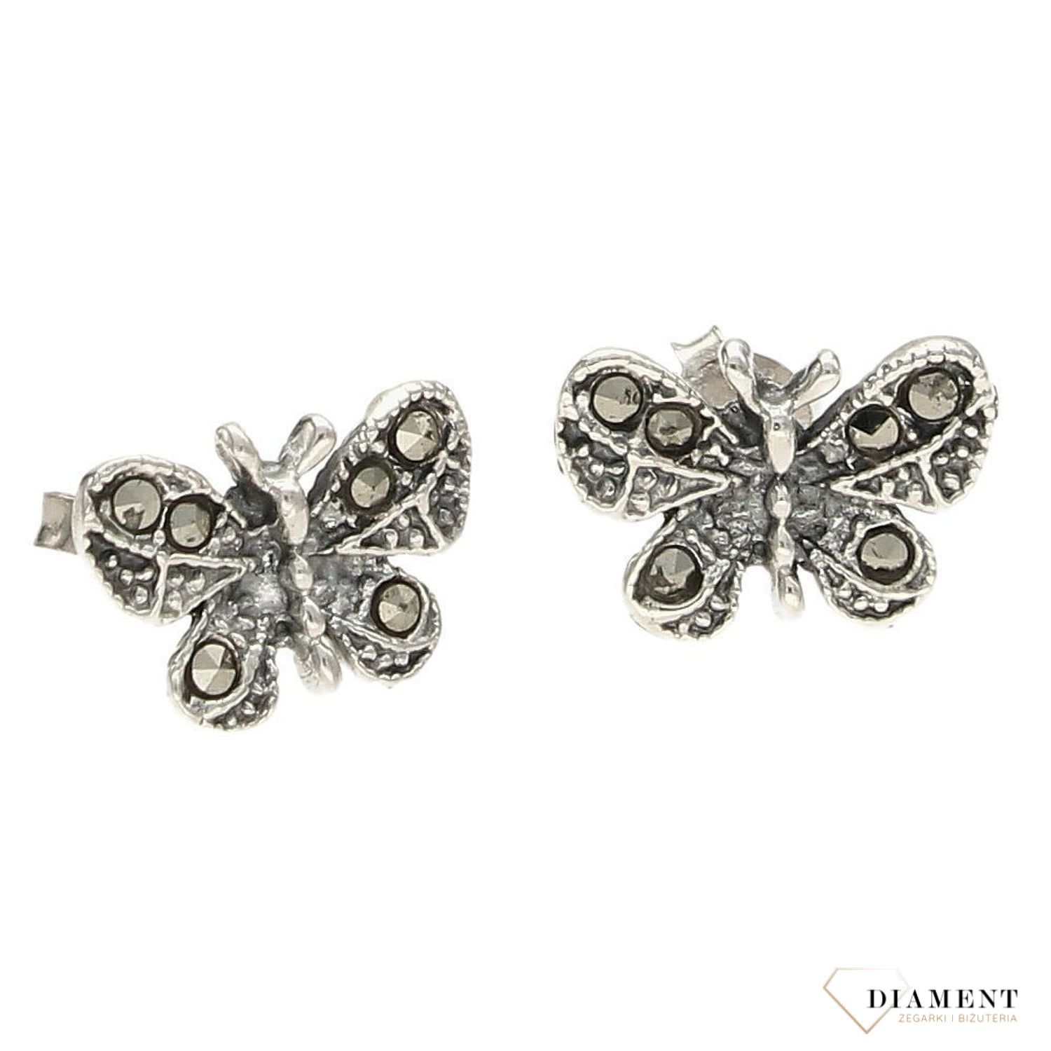 Kolczyki wkrętki motylki z markazytami DIA-KLC-E606-925..jpg