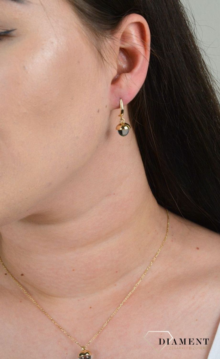 Złote kolczyki wiszące z topazem DIA-KLC-G020MOD-585.jpg