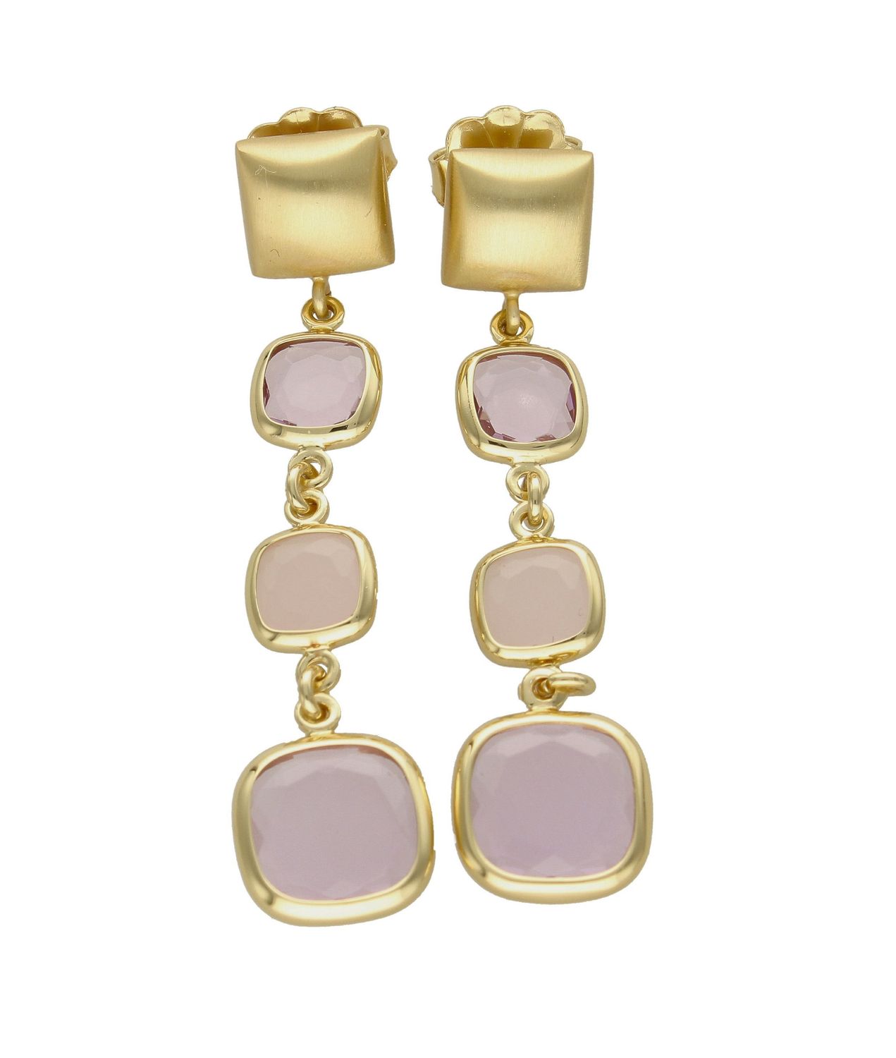 Kolczyki srebrne pozłacane wiszące kwadraciki DIA-KLC-H4180114-925. Biżuteria z dodatkiem turkusu to jeden z najnowszych trendów. Modne kolczyki będą doskonałym prezentem. Srebrne kolczyki w pozłoceniu z dodatkiem różowej.jpg