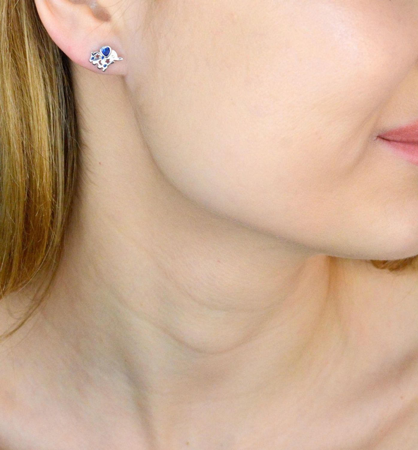 Srebrne kolczyki damskie 925 wkrętki słoniki DIA-KLC-IM0011023ER-925 (2).jpg