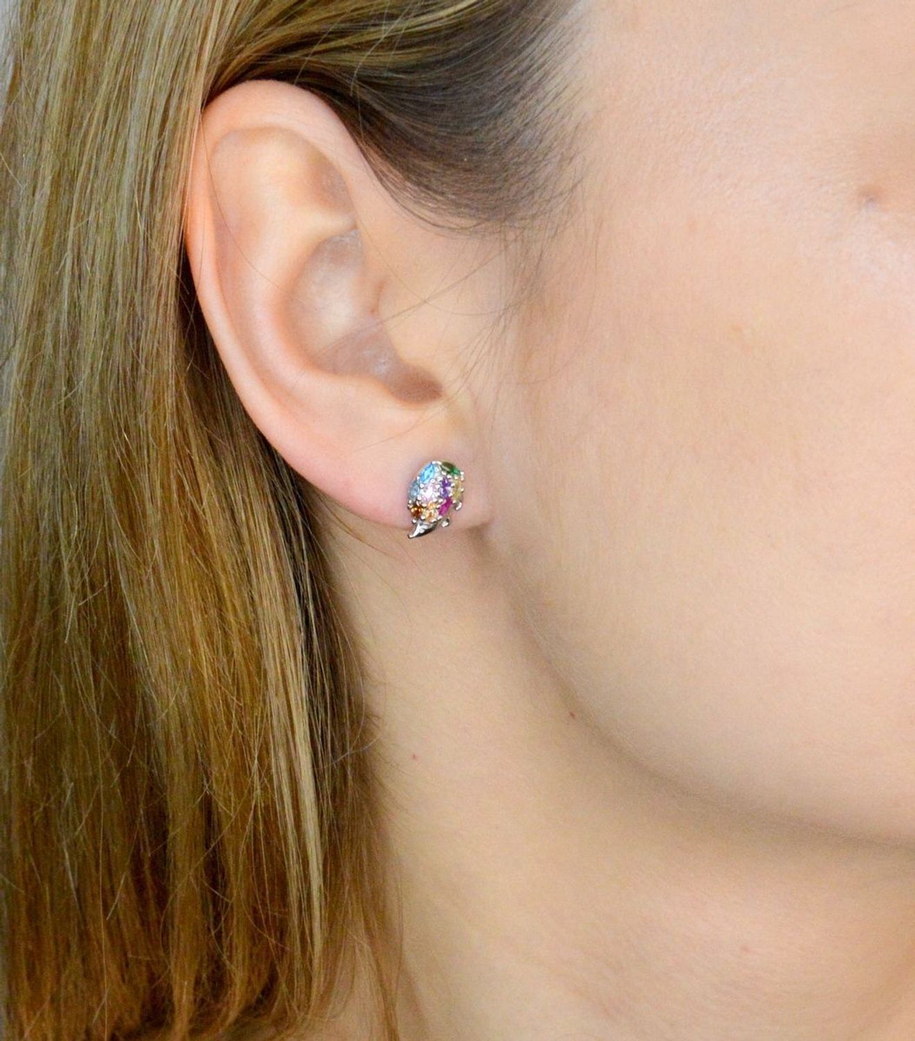 Srebrne kolczyki damskie 925 wkrętki jeże z kolorowymi cyrkoniami DIA-KLC-IM0021023ER-925. Kolczyki srebrne wkrętki. Kolczyki srebrne z kolorowymi cyrkoniami. Srebrne kolczyki na sztyft. Kolczyki damskie jeże na prezent (2).jpg