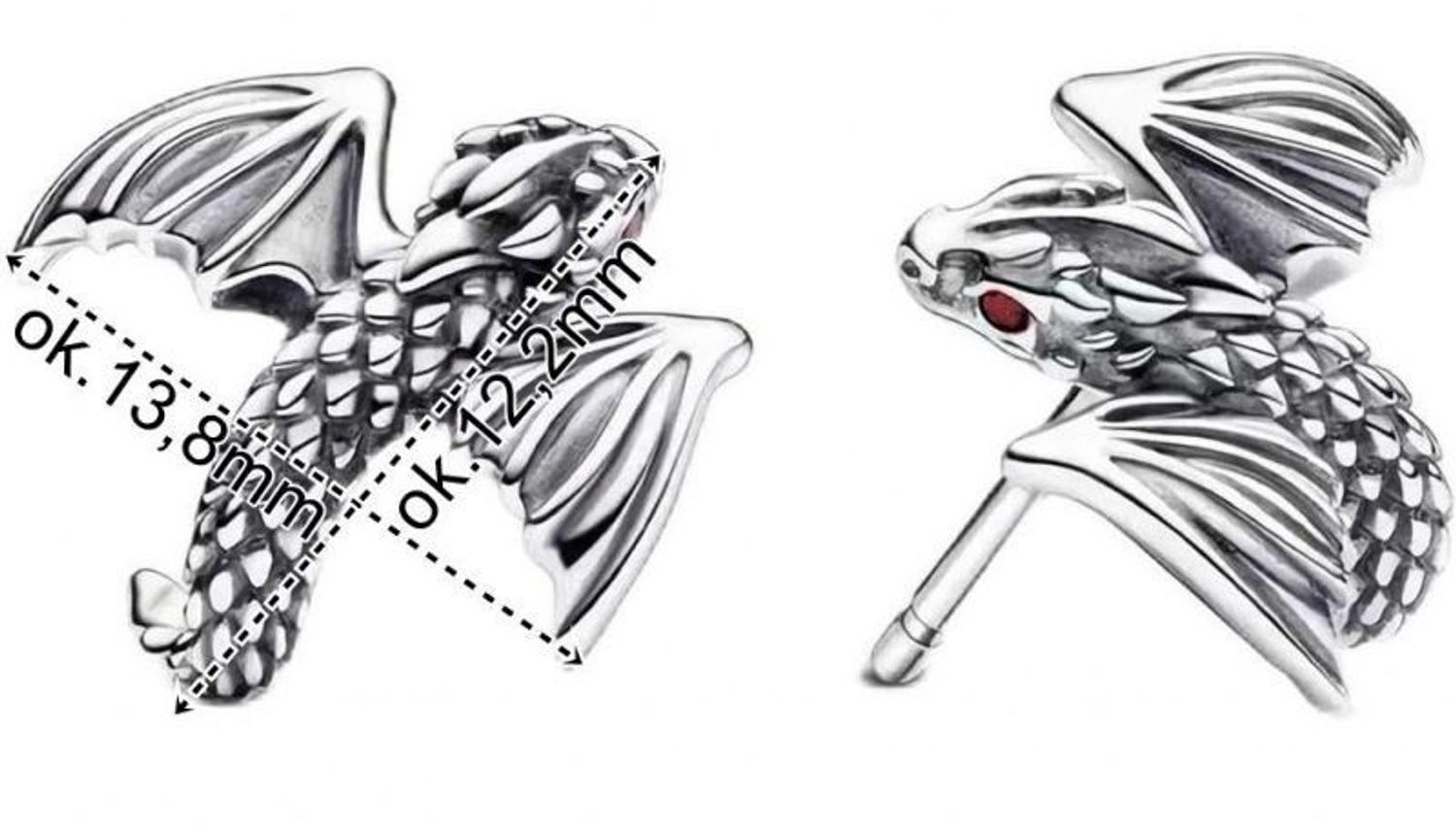 Kolczyki srebrne smoki próba 925, DIA-KLC-IM0040724ER-925 Srebrne kolczyki zostały wykonane z najwyższej jakości srebra próby 925. Kolczyki zostały wykonane na wzór smoków. Idealny prezent1.jpg