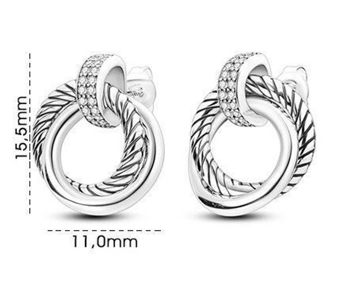 Srebrne kolczyki damskie 925 podwójne kółeczka plecione DIA-KLC-IM0071023ER-925. Kolczyki srebrne kółka. Kolczyki srebrne podwójne. Srebrne kolczyki na sztyft. Kolczyki damskie kółka na prezent (1).jpg