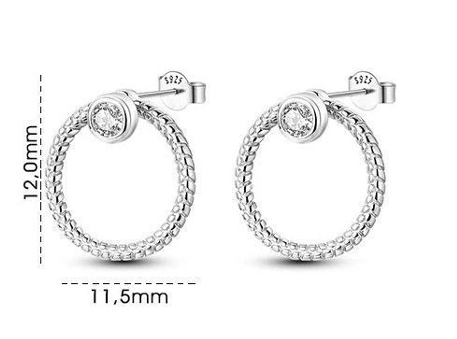 Srebrne kolczyki damskie 925 kółeczko z cyrkonią DIA-KLC-IM0081023ER-925. Kolczyki srebrne kółka. Kolczyki srebrne z cyrkonią. Srebrne kolczyki na sztyft. Kolczyki damskie kółka na prezent (1).jpg