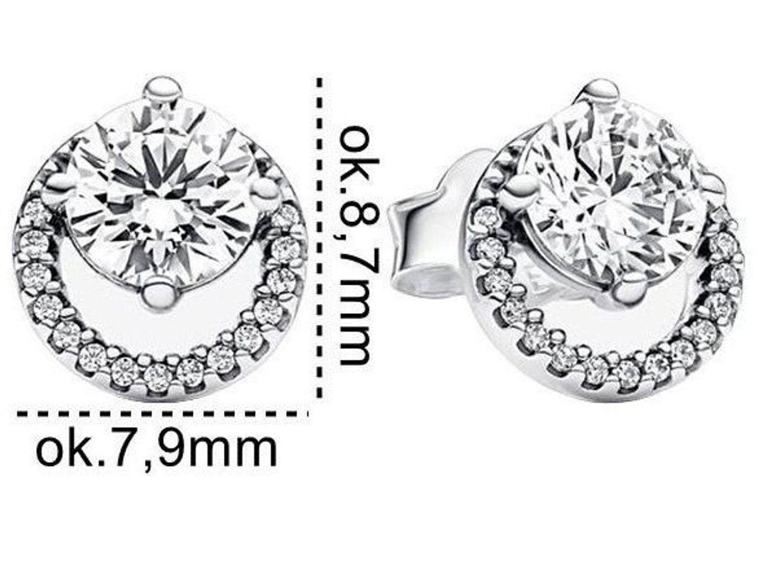 Kolczyki srebrne cyrkonia próba 925, DIA-KLC-IM0340724ER-925 Srebrne kolczyki zostały wykonane z najwyższej jakości srebra próby 925.jpg