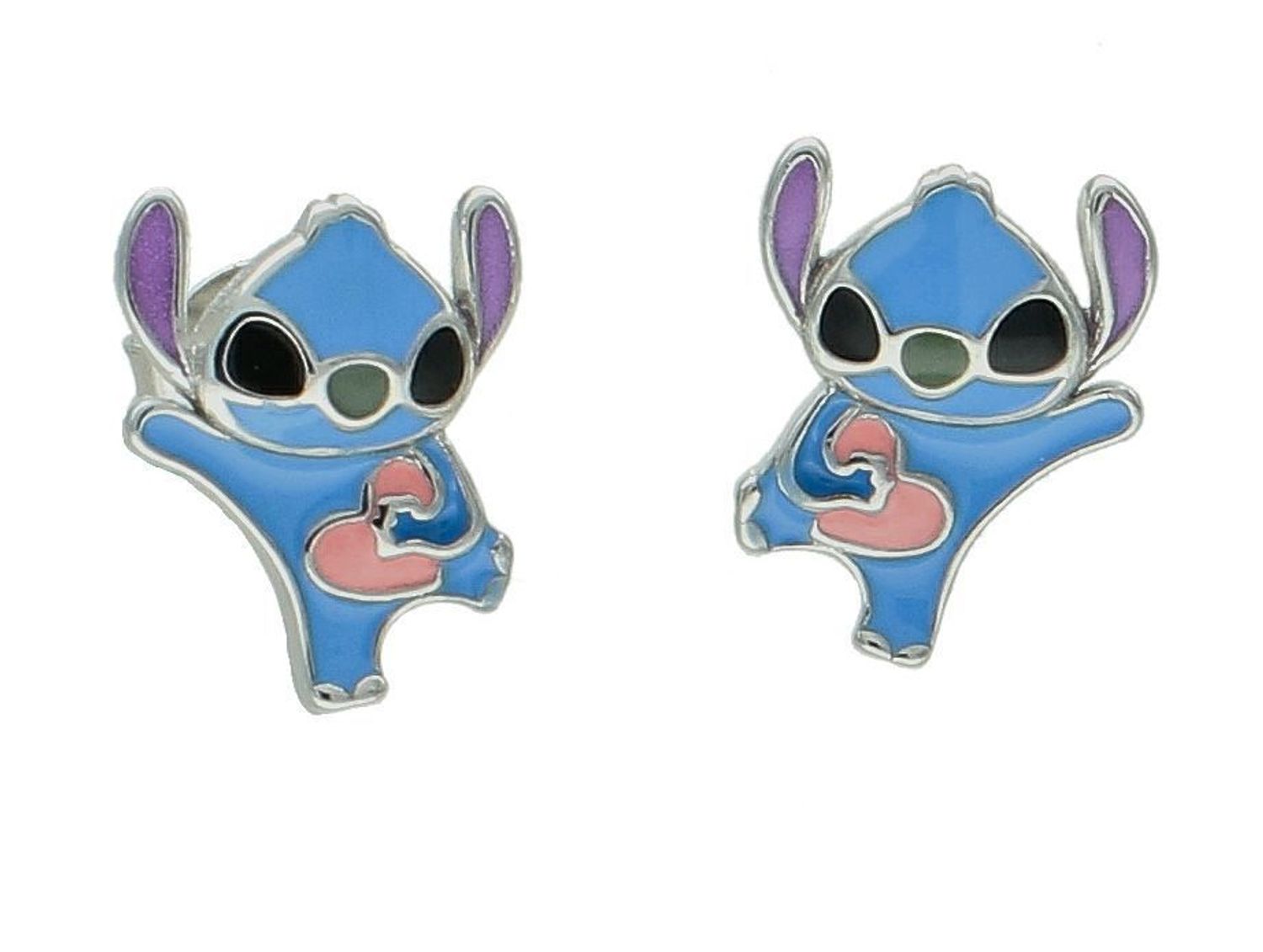 Srebrne kolczyki dziecięce 925 sztyfty Lilo i Stich DIA-KLC-IM0440124ER-925. Srebrne kolczyki dla dziewczynki z postacią Sticha. Kolczyki na prezent dla dziecka z postaciami z disneyowskich bajek..jpg