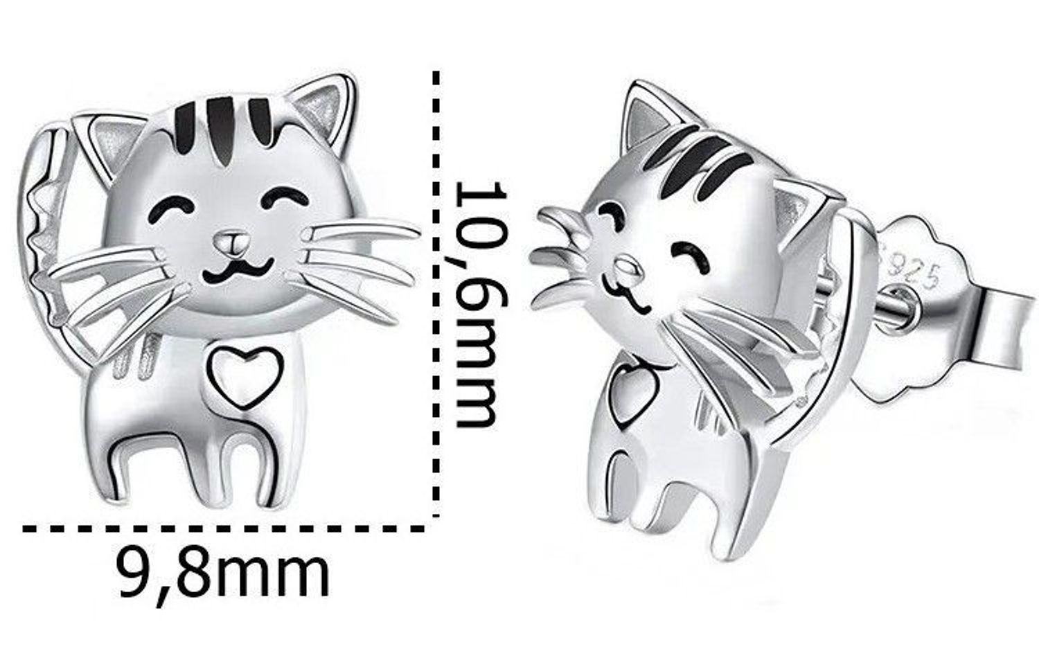 Srebrne kolczyki dziecięce 925 słodkie kotki. Srebrne kolczyki dziecięce. Kolczyki srebrne kotki. Kolczyki srebrne na sztyft dla dziewczynki. Kolczyki kotki idealne na prezent (1).jpg