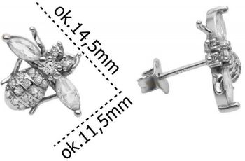 Srebrne kolczyki pszczoły z cyrkoniami – elegancka biżuteria - IM0670125ER.jpg
