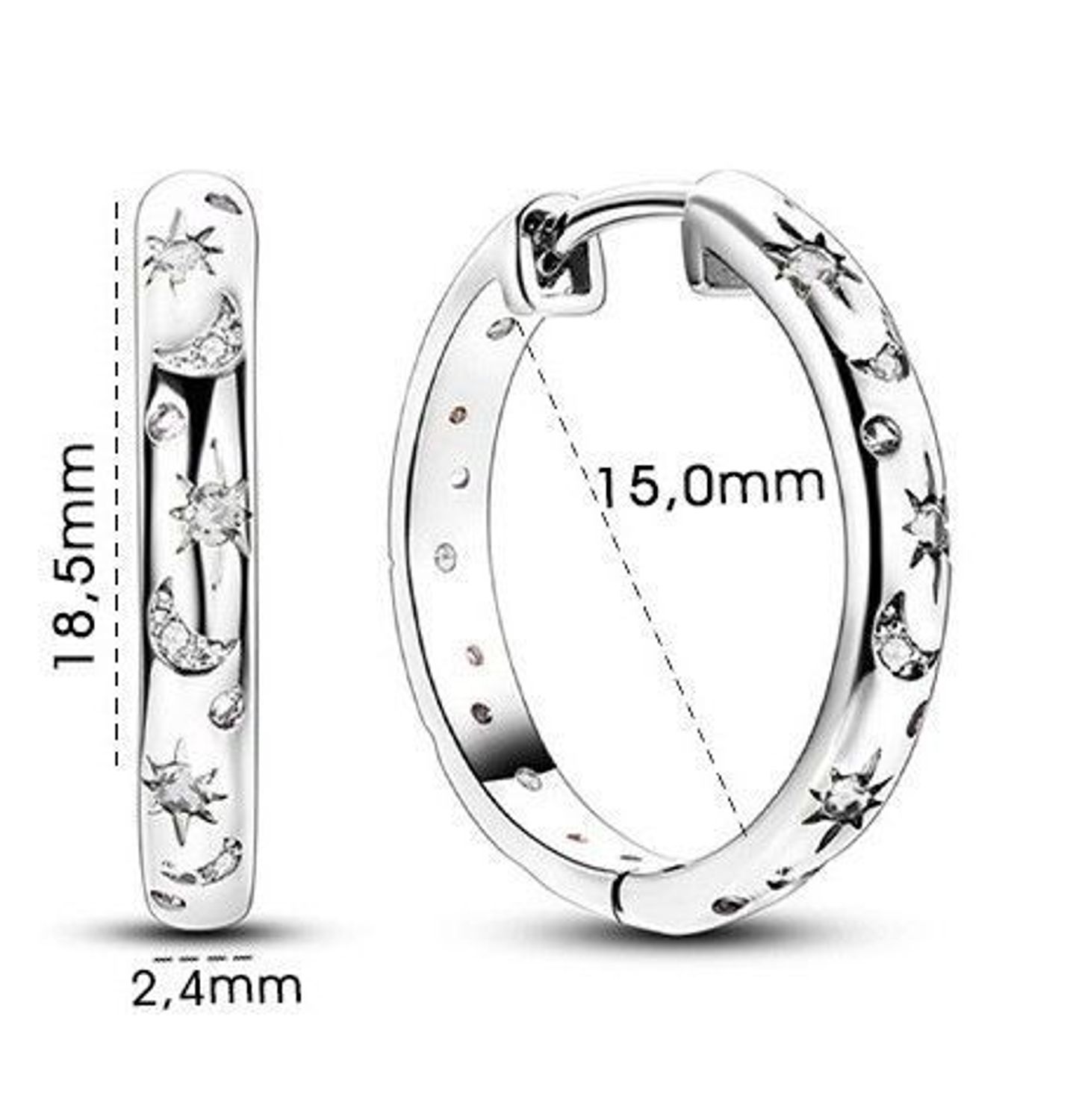 Srebrne kolczyki damskie 925 kółka zdobione DIA-KLC-IM0860423KR-925. Kolczyki srebrne kółka. Kolczyki srebrne kółeczka z gwiazdkami. Srebrne kolczyki na zatrzask. Kolczyki damskie kółka na prezent (2).jpg