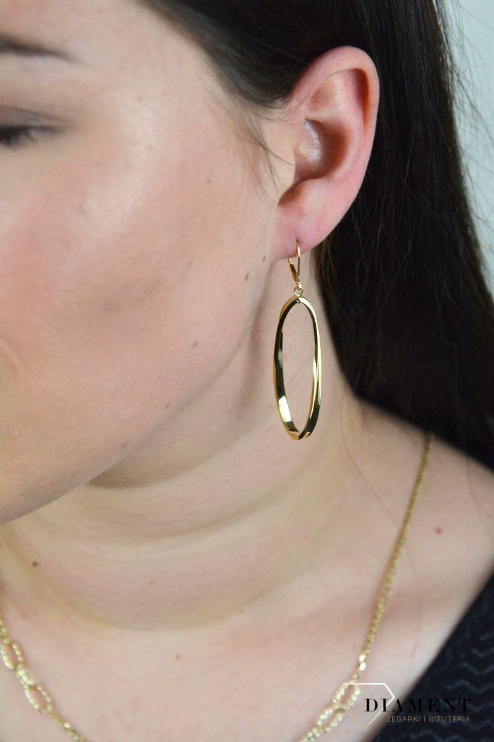 Złote kolczyki próba 585 'falisty owal' DIA-KLC-J836-WGL--585.jpg