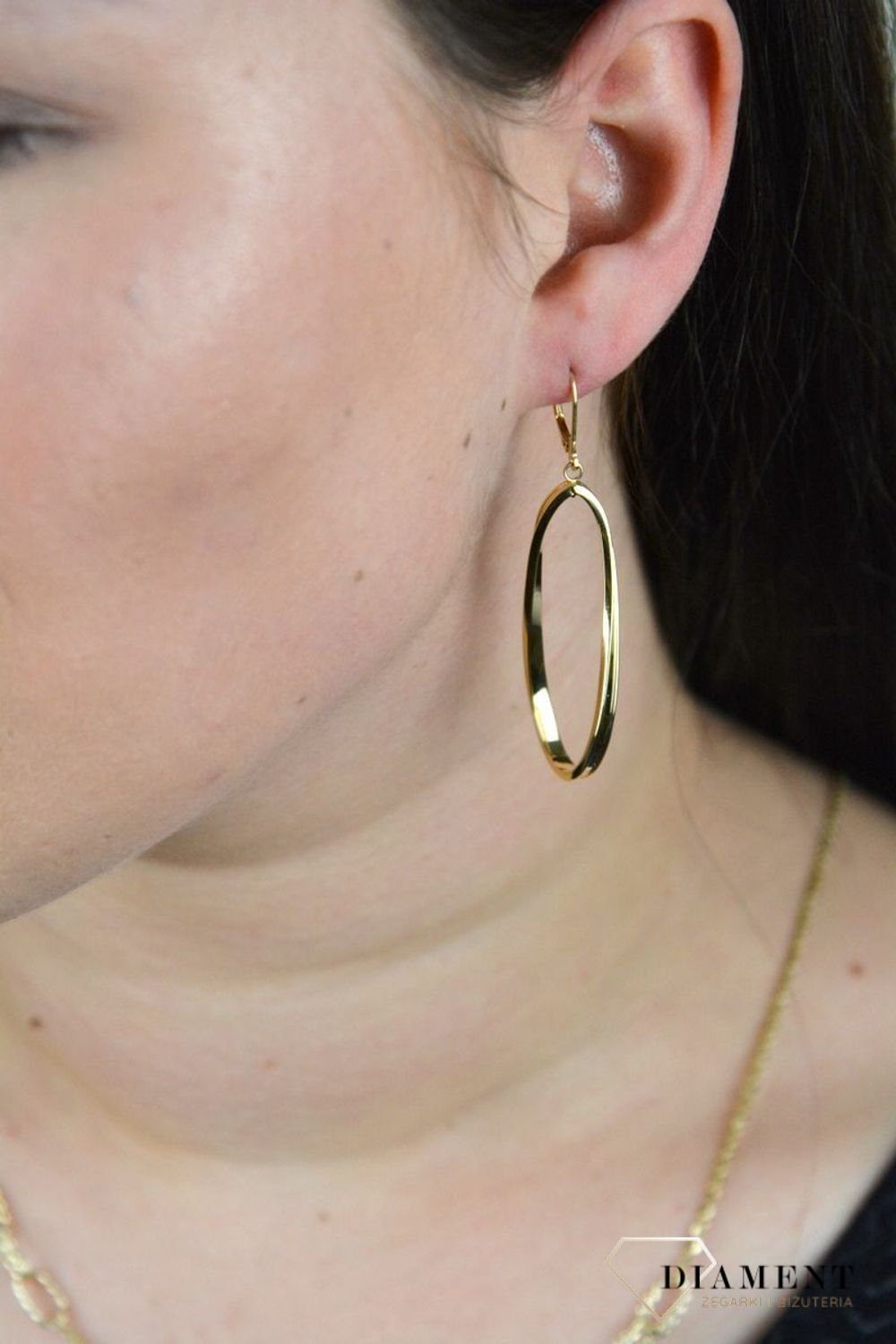 Złote kolczyki próba 585 'falisty owal' DIA-KLC-J836-WGL--585.jpg