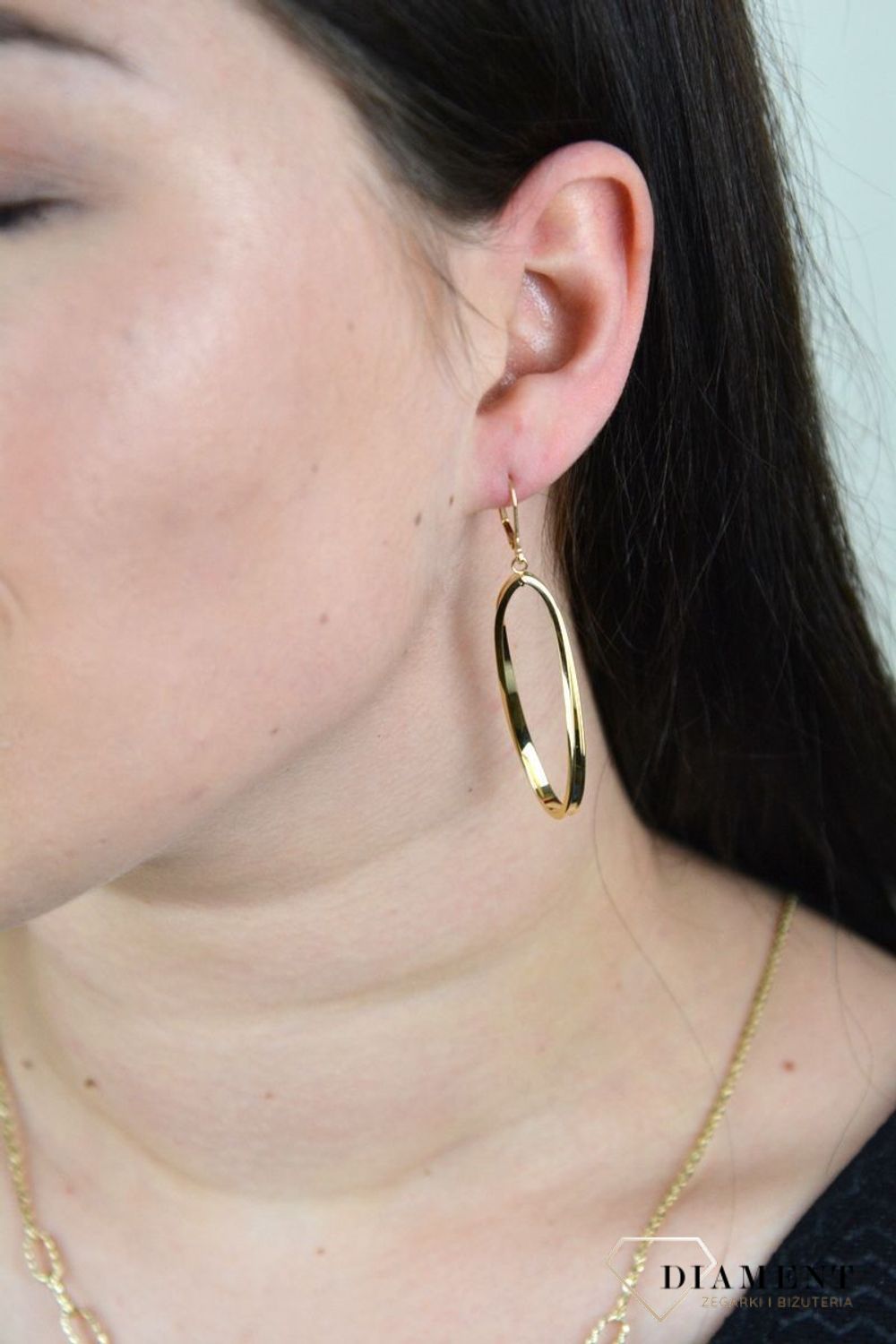 Złote kolczyki próba 585 'falisty owal' DIA-KLC-J836-WGL--585.jpg