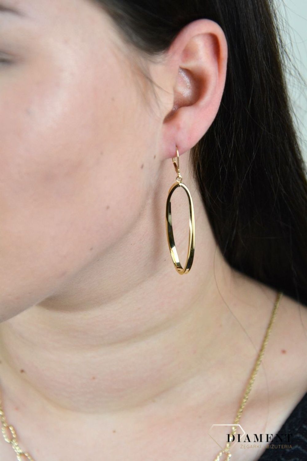 Złote kolczyki próba 585 'falisty owal' DIA-KLC-J836-WGL--585.jpg