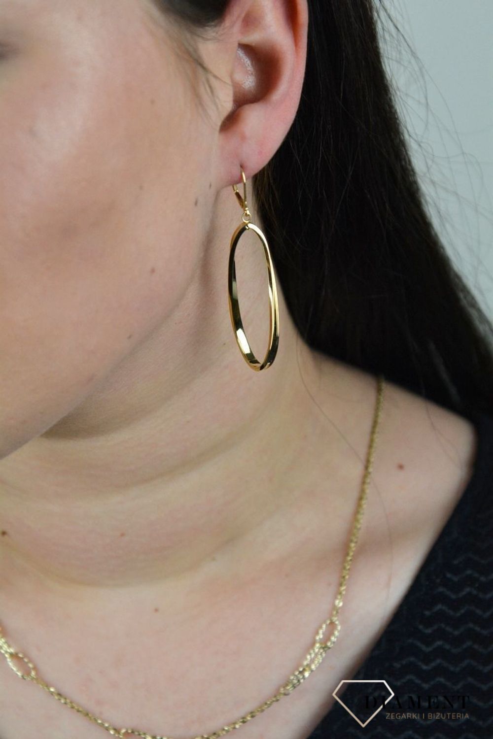 Złote kolczyki próba 585 'falisty owal' DIA-KLC-J836-WGL--585.jpg