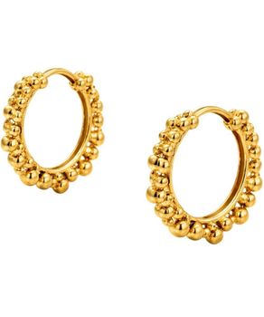 Pozłacane kolczyki kółka Golden Bubbles- Zlote Bańki 1,5 cm (2).jpg