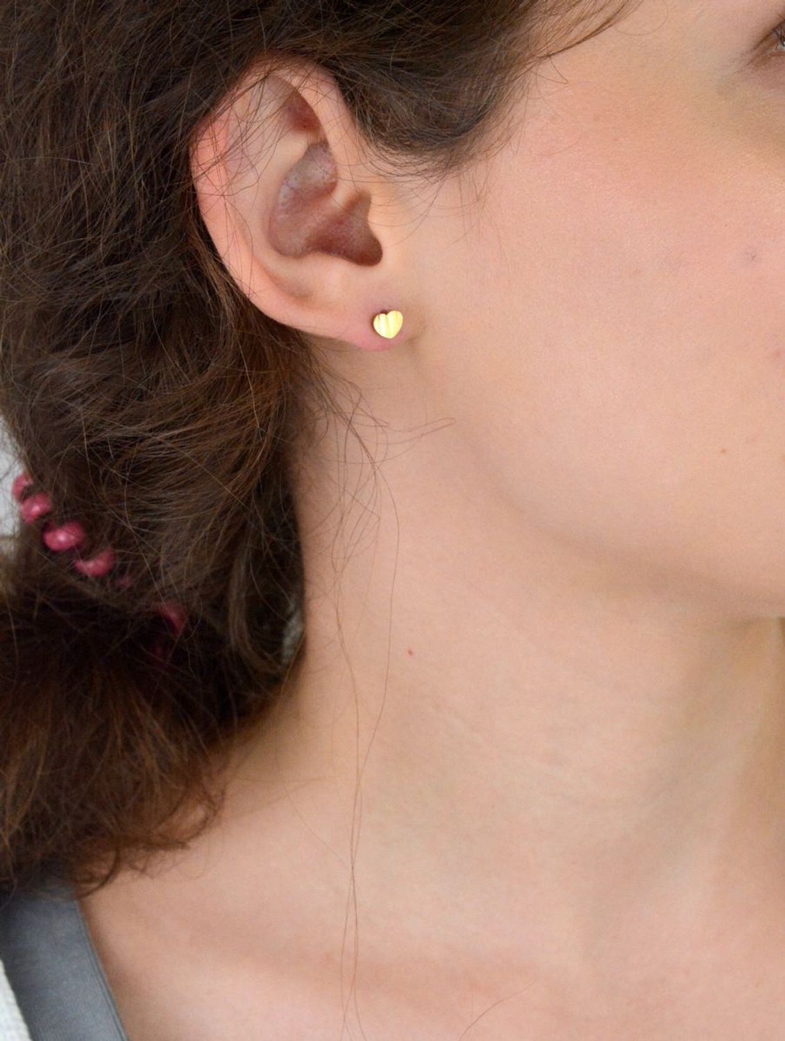 Kolczyki damskie stalowe pozłacane serduszka 6 mm  DIA-KLC-K6661224-STAL.jpg