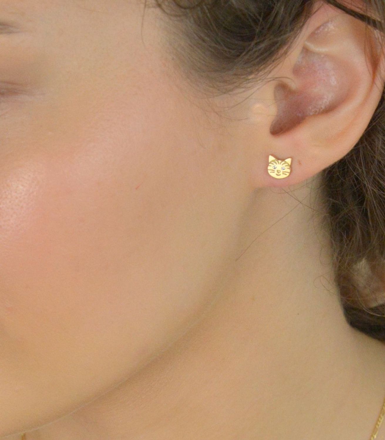 Kolczyki złote kotki z cyrkoniami próba 333, DIA-KLC-KO1590-333🐱✨ Kolczyki złote Kotki z cyrkoniami – próba 333 ✨🐱1.jpg