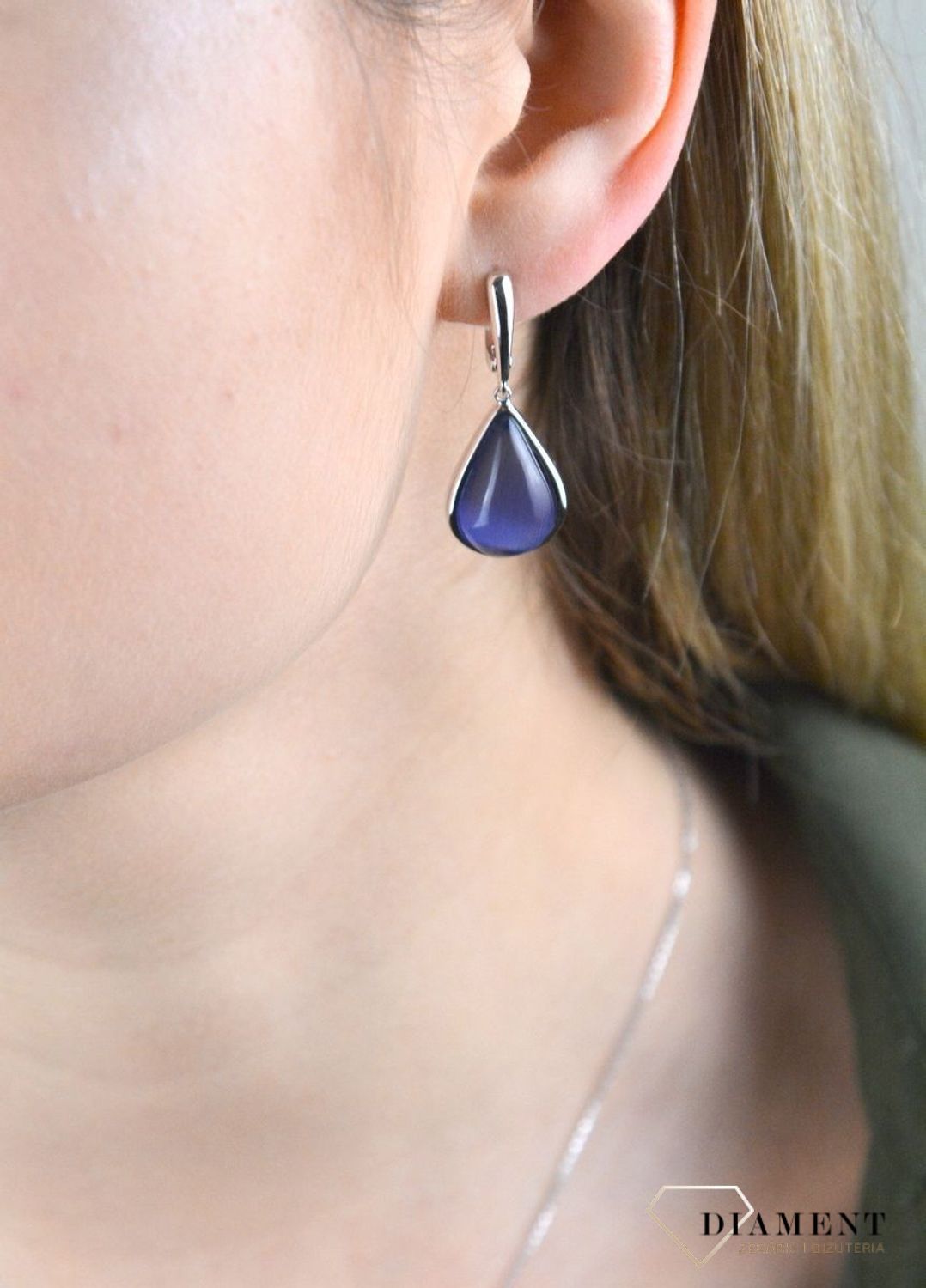Kolczyki srebrne wiszące łezki kocie oko kobaltowe DIA-KLC-KOBALT-925.jpg