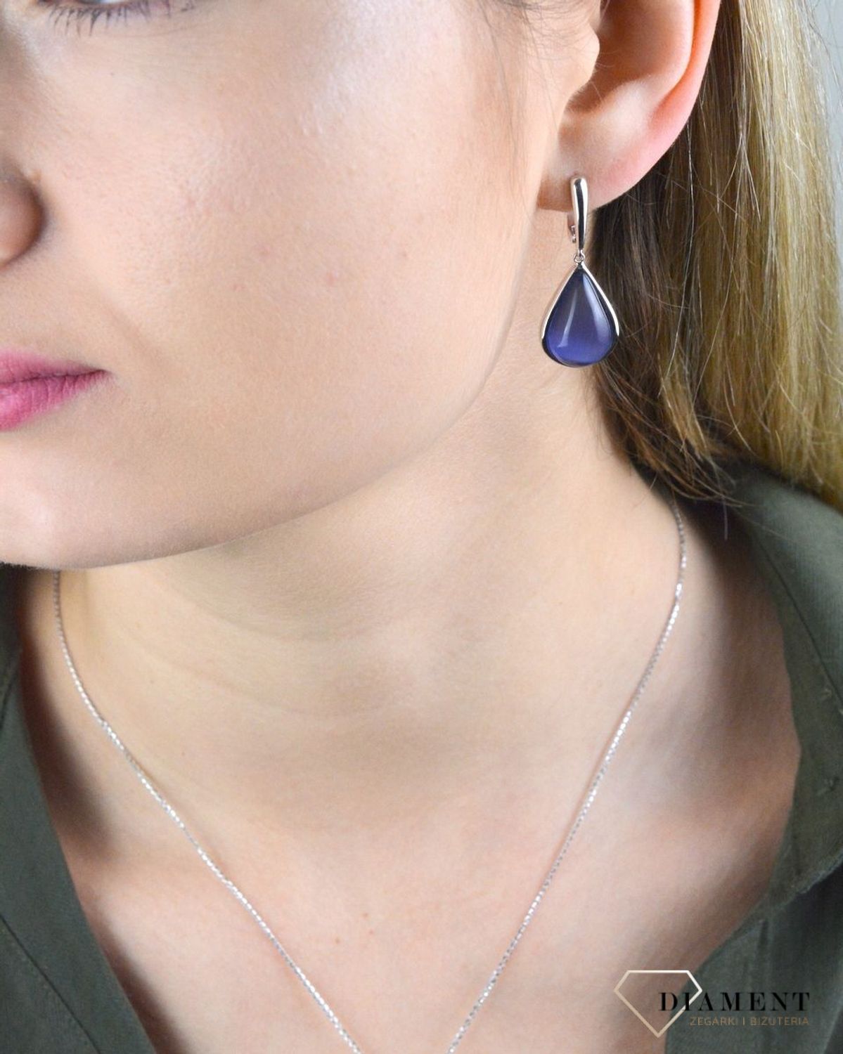 Kolczyki srebrne wiszące łezki kocie oko kobaltowe DIA-KLC-KOBALT-925.jpg