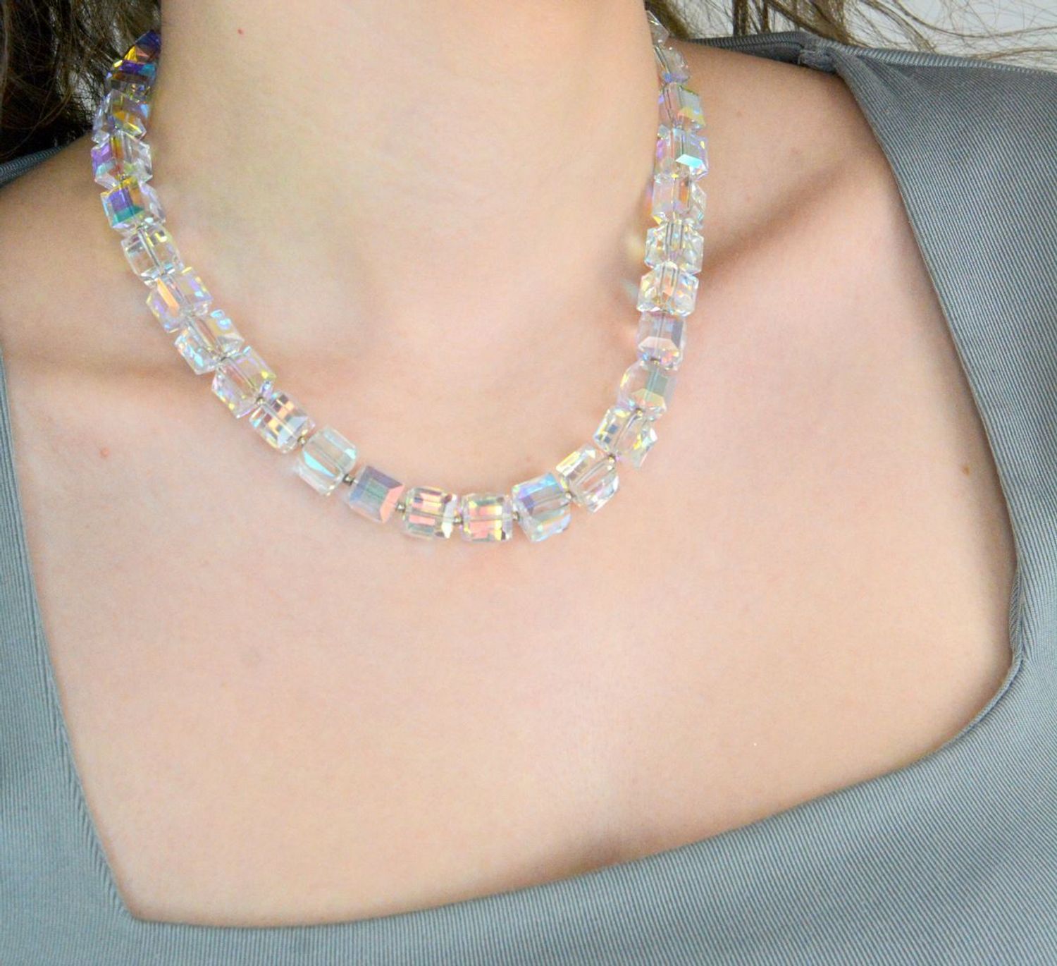 Naszyjnik Spark Swarovski DIA-KLC-KOLIA-SLUBNA-925. Kolia Ślubna. Biżuteria Spark Swarovski. Biżuteria na ślub dla kobiety. Pomysł na prezent. Połyskujący naszyjnik damski.1.jpg