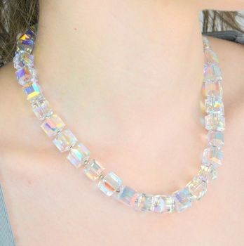 Kolia Swarovski naszyjnik ślubny damski Spark 925 z kryształkami Aurore Boreale  (3).JPG