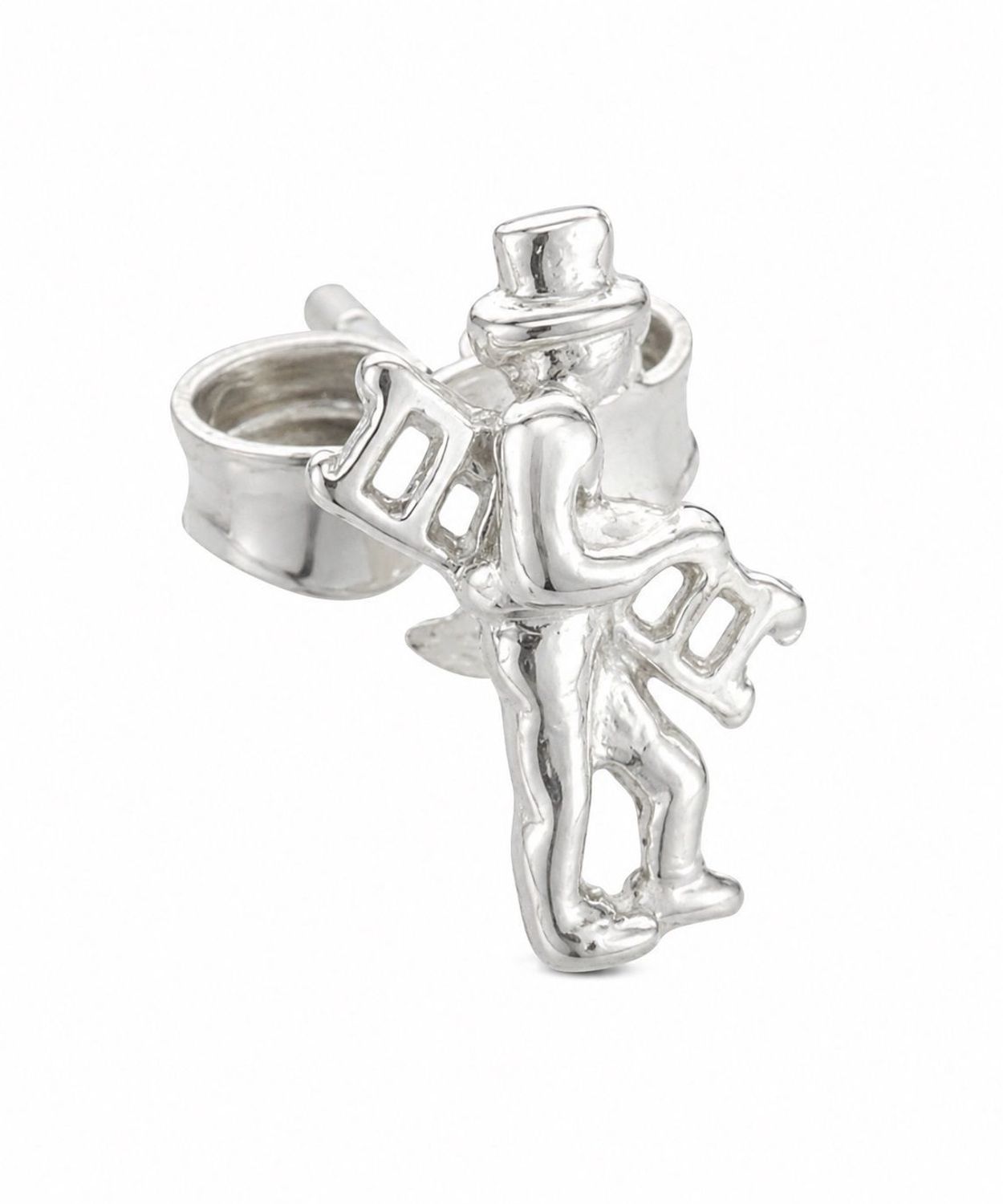 Srebrny kolczyk Kominiarz 1,2 cm na sztyft – symbol szczęścia.jpg