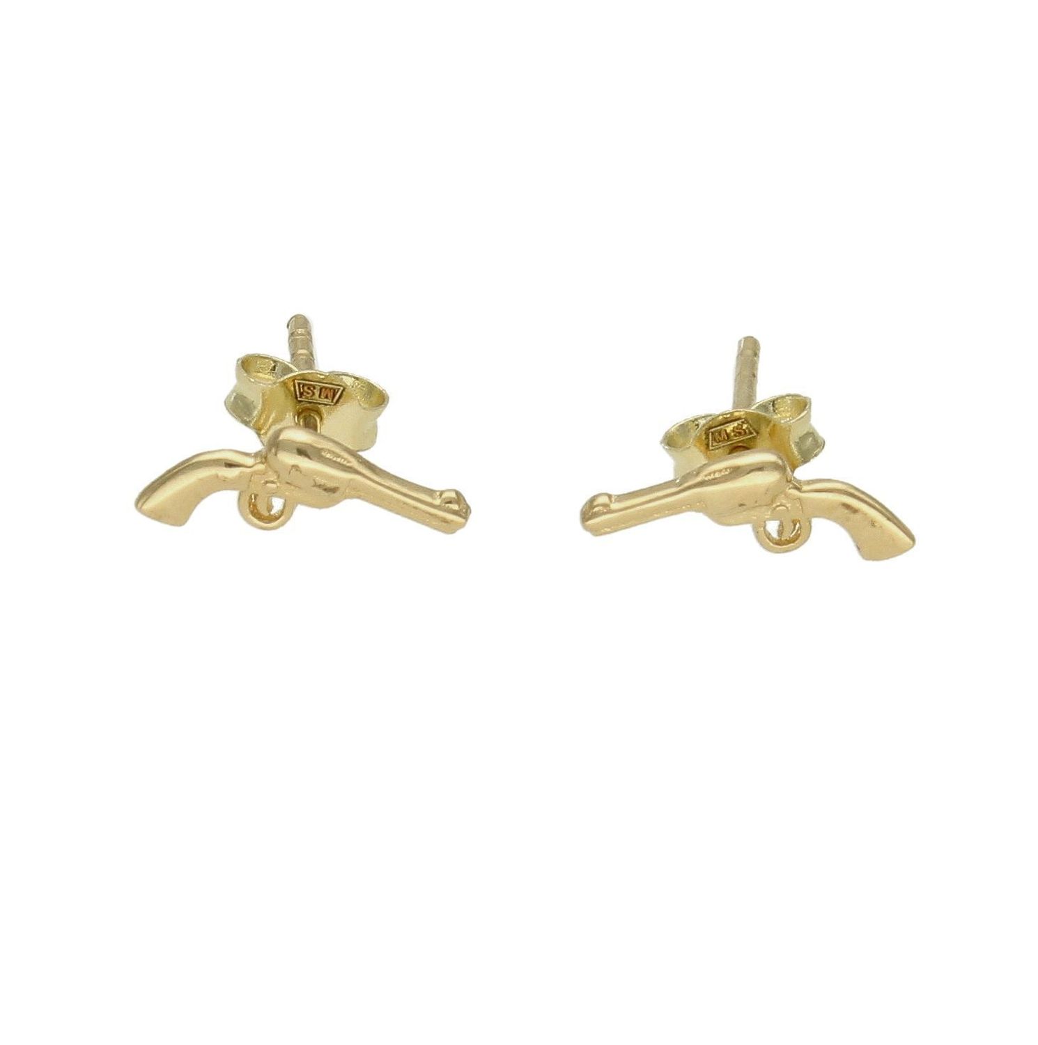 Złote kolczyki 585 o kształcie pistoletu wkrętki DIA-KLC-KP0115EG14K. Złote kolczyki wykonane z wysokiej jakości złota próba 585, waga około 0,80. Kolczyki w minimalistycznym stylu, wpisujące się w obecne trendy modowe. Idealn.jpg