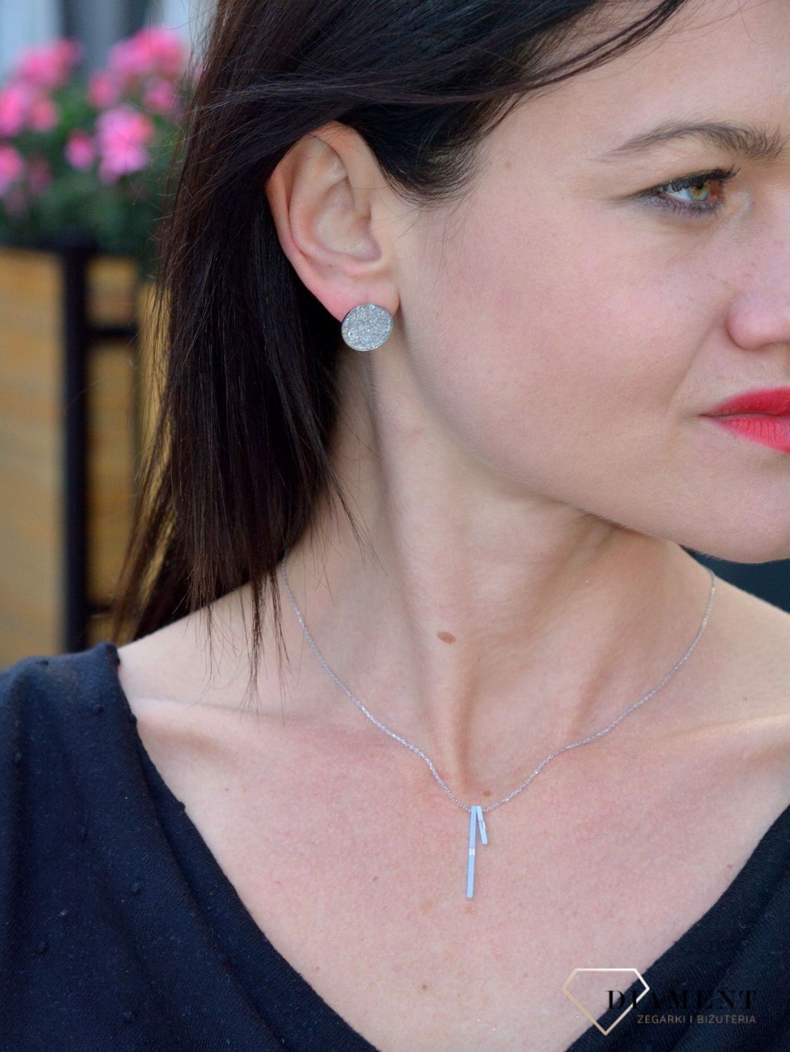 Srebrne kolczyki srebro z kryształami Swarovskiego Crystal DIA-KLC-KR684-2AB.jpg