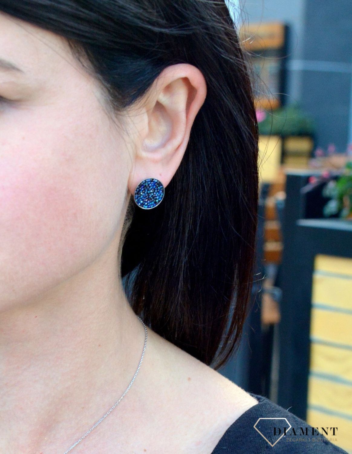 Srebrne kolczyki srebro z kryształami Swarovskiego Blue DIA-KLC-KR684-2BBL.jpg