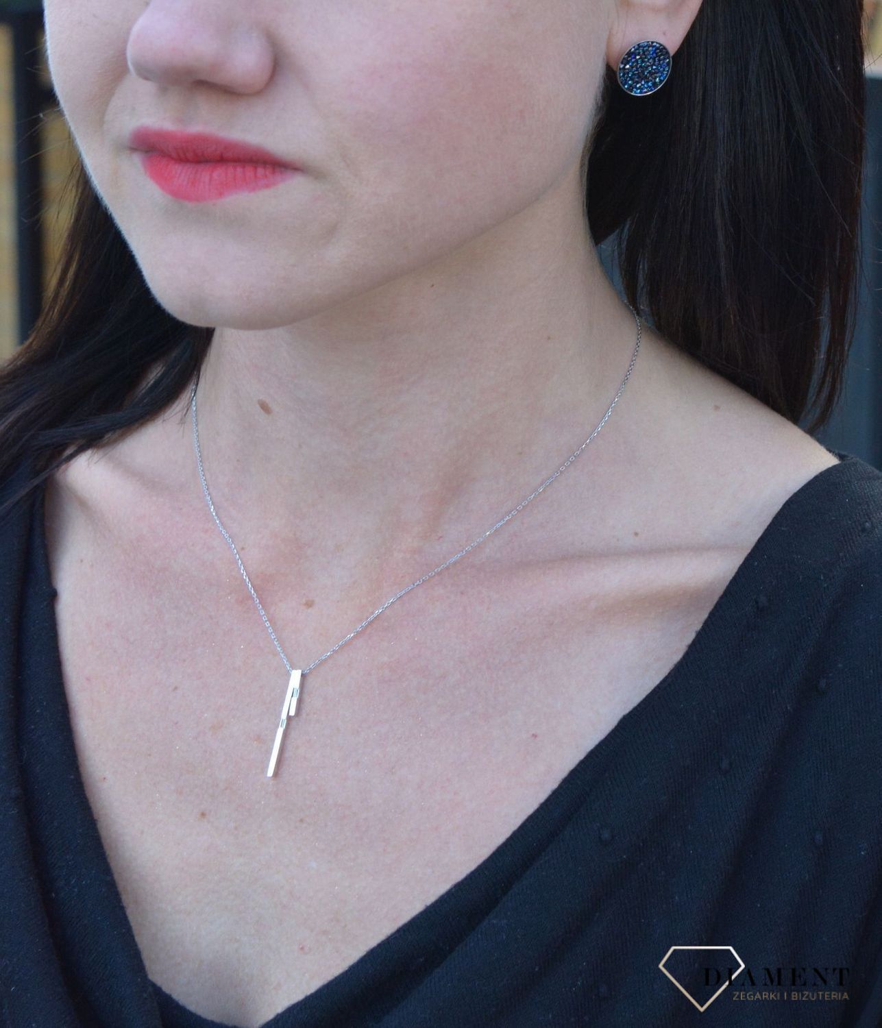 Srebrne kolczyki srebro z kryształami Swarovskiego Blue DIA-KLC-KR684-2BBL.jpg