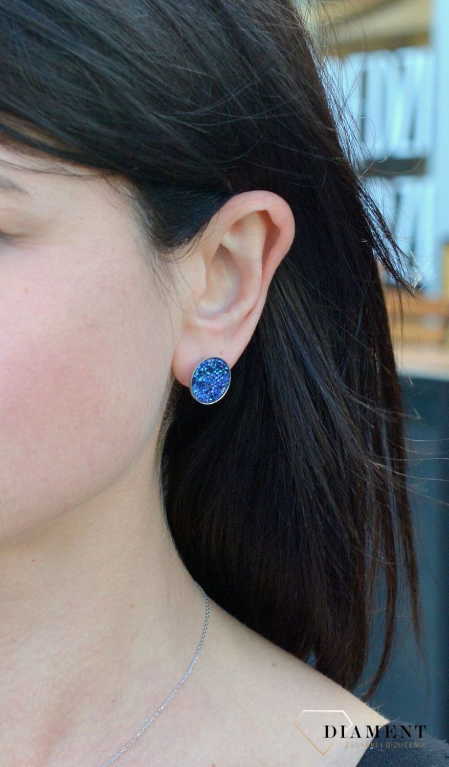 Srebrne kolczyki srebro z kryształami Swarovskiego Bermuda Blue DIA-KLC-KR684-2SHIM.jpg