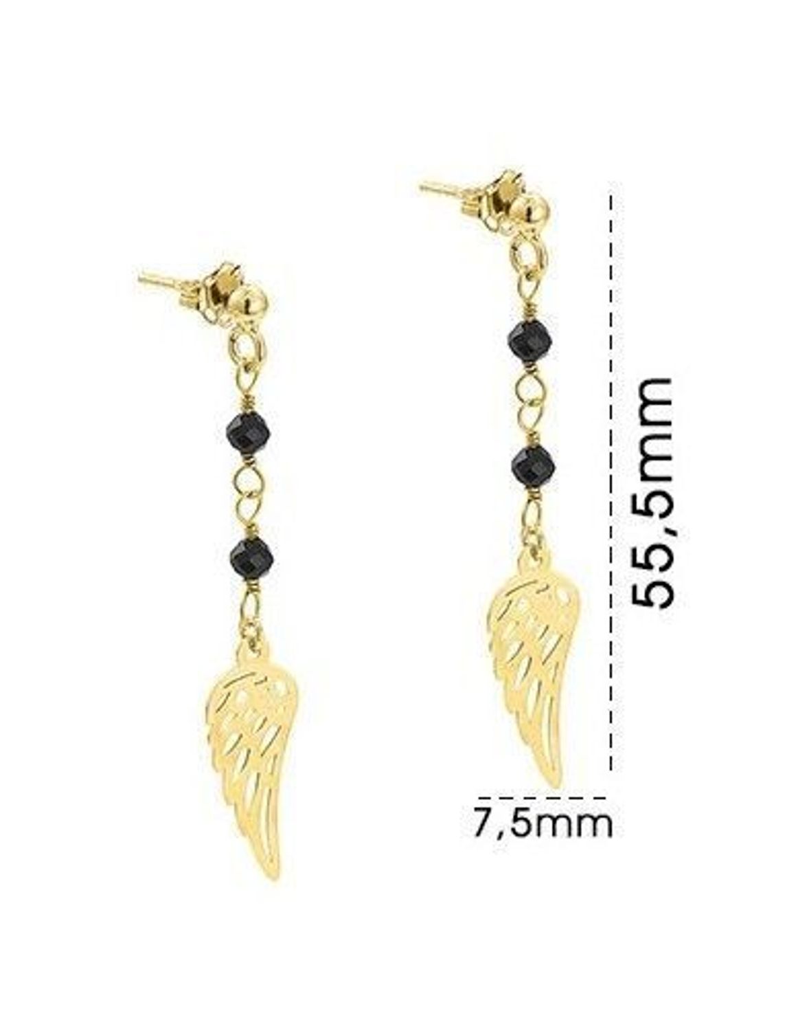 Srebrne kolczyki 925 pozłacane ażurowe skrzydełka DIA-KLC-KS7037GB-925. Srebrne kolczyki wiszące. Kolczyki srebrne pozłacane. Kolczyki srebrne damskie. Srebrne kolczyki skrzydełka. Kolczyki srebrne skrzydełka na prezent.webp