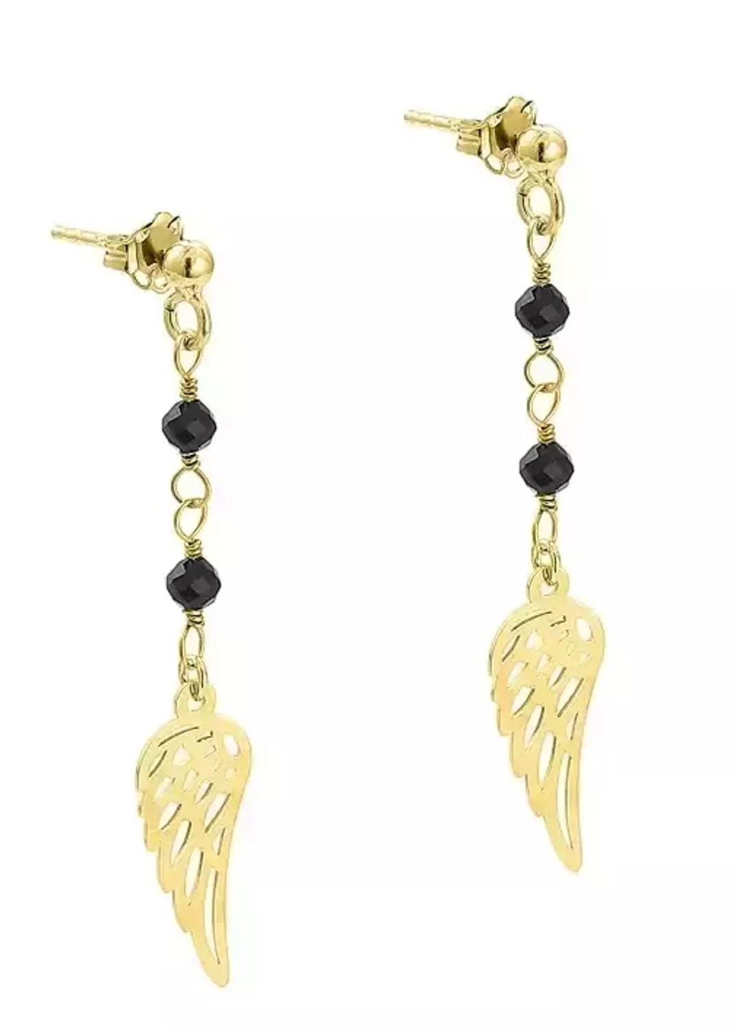 Srebrne kolczyki 925 pozłacane ażurowe skrzydełka DIA-KLC-KS7037GB-925. Srebrne kolczyki wiszące. Kolczyki srebrne pozłacane. Kolczyki srebrne damskie. Srebrne kolczyki skrzydełka. Kolczyki srebrne skrzydełka na prezent.webp