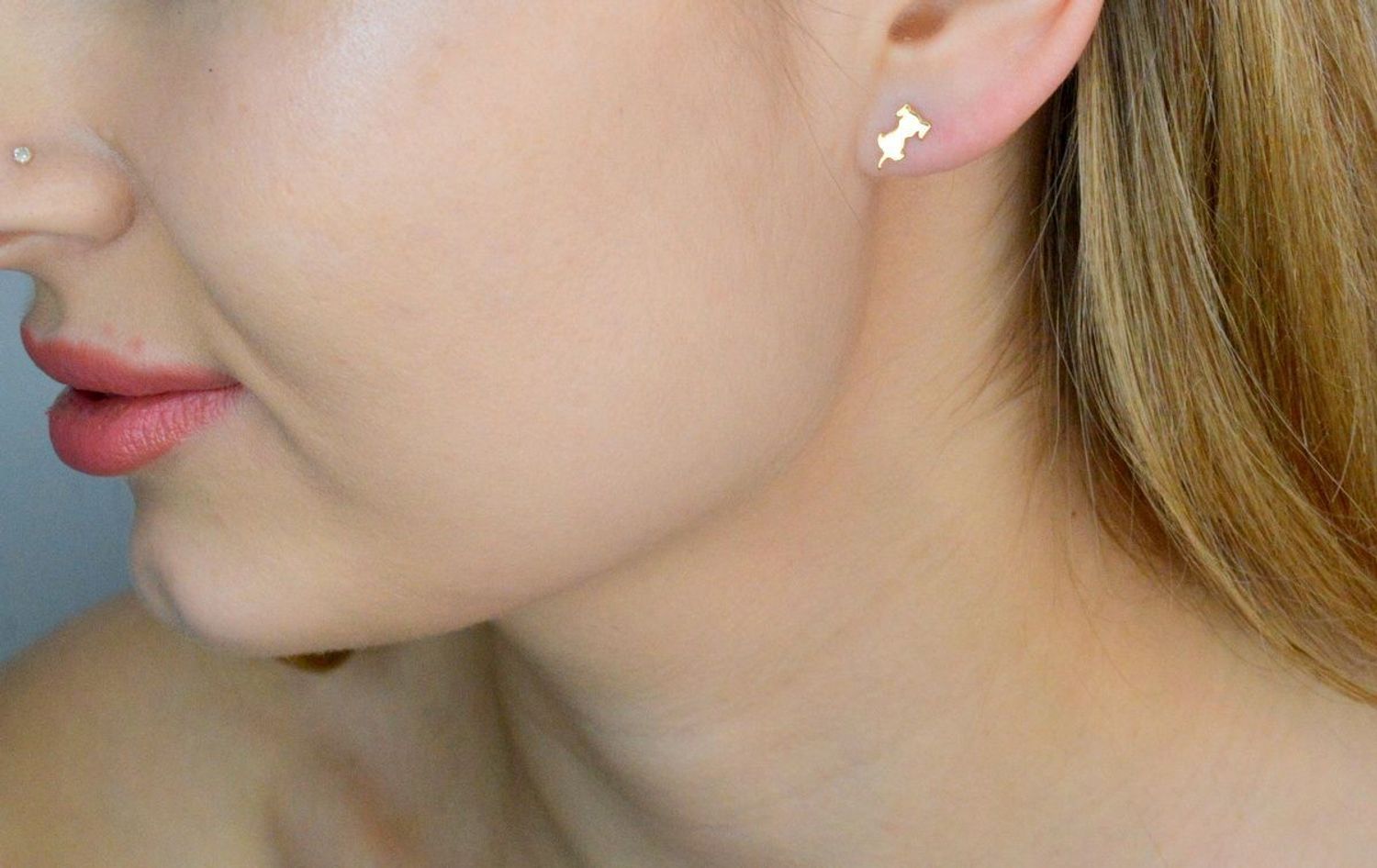 Srebrne kolczyki damskie 925 wkrętki pozłacane pieski DIA-KLC-KSR044G-925. Kolczyki srebrne wkrętki. Kolczyki srebrne blaszki. Srebrne kolczyki na sztyft. Kolczyki dziecięce pieski pozłacane na prezent..jpg