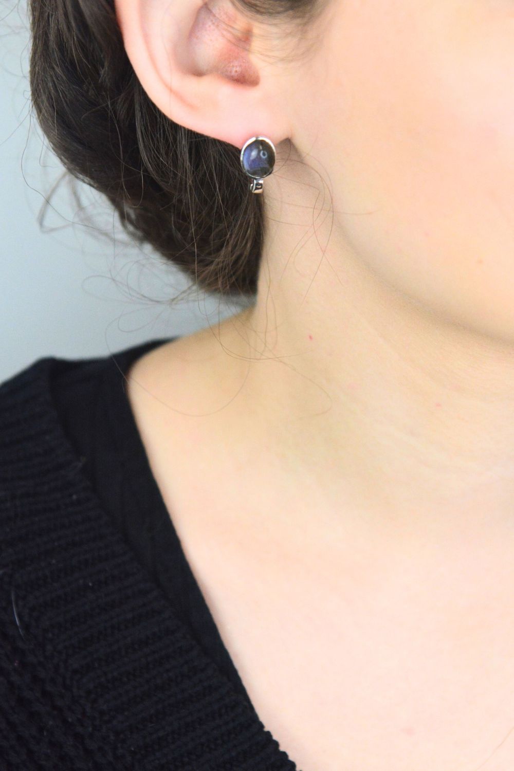 Srebrne kolczyki damskie 925 DIA-KLC-LABRADORYT-925 z naturalnym kamieniem labradoryt Ag 925.jpg