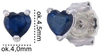 Eleganckie kolczyki srebrne Ag 925 z przepięknym niebieskim szafirem 0,16 ct. Rodowane, lekkie i delikatne, idealne na prezent z certyfikatem autentyczności.2.jpg