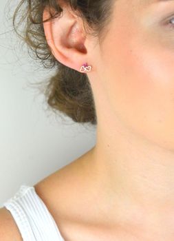 Kolczyki kwrętki srebrne 'Zakochane Serca'  DIA-KLC-NO731-5E29610-925 💎 Piękne kolczyki💎 Kolczyki wykonane z najwyższej jakości srebra z cyrkoniami (1).JPG