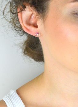 Kolczyki kwrętki srebrne 'Zakochane Serca'  DIA-KLC-NO731-5E29610-925 💎 Piękne kolczyki💎 Kolczyki wykonane z najwyższej jakości srebra z cyrkoniami (2).JPG