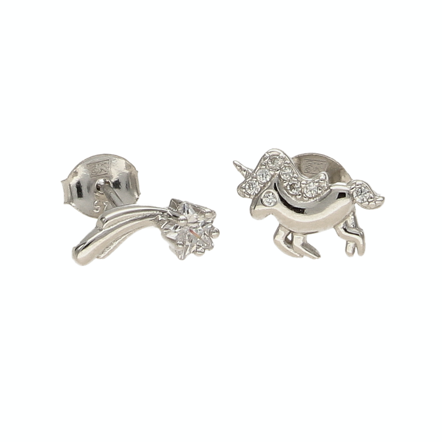 Kolczyki wkrętki dla dziewczynki 'Srebrne Jednorożce' DIA-KLC-NO731-5E30158-925.png