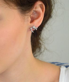 Srebrne kolczyki wkrętki 'Srebrne Jednorożce'  DIA-KLC-NO731-5E30158-925✅ Kolczyki srebrne ozdobione białą cyrkonią ✅ Kolczyki wykonane ze srebra próby 925 (3).JPG