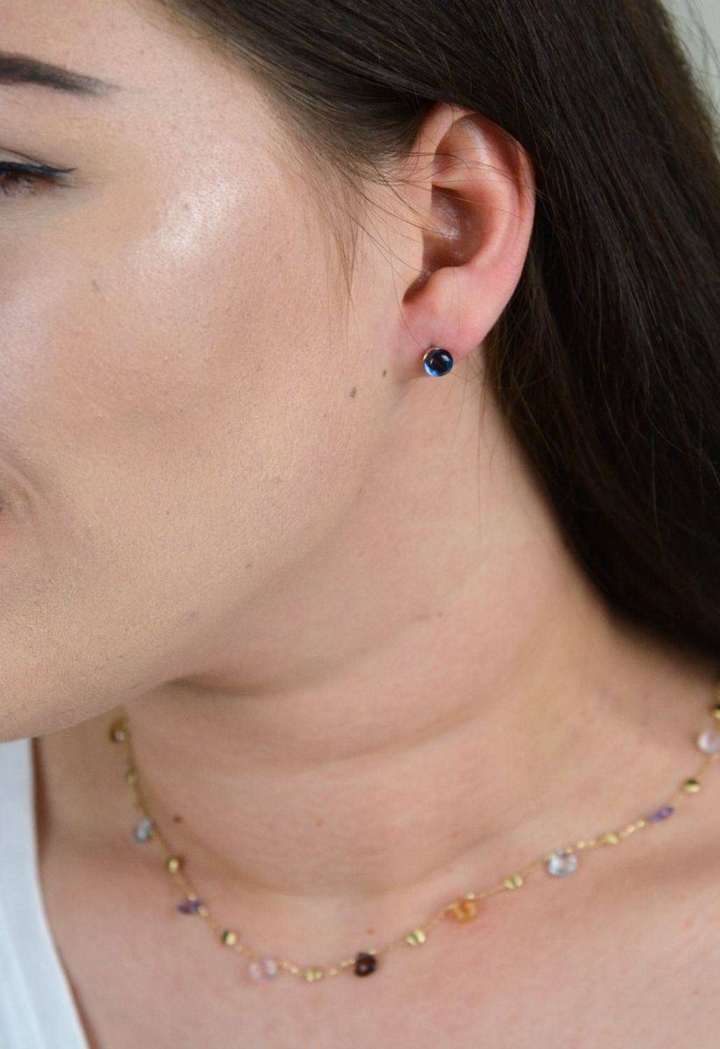 Złote kolczyki delikatne z topazem DIA-KLC-OR0459-585.jpg