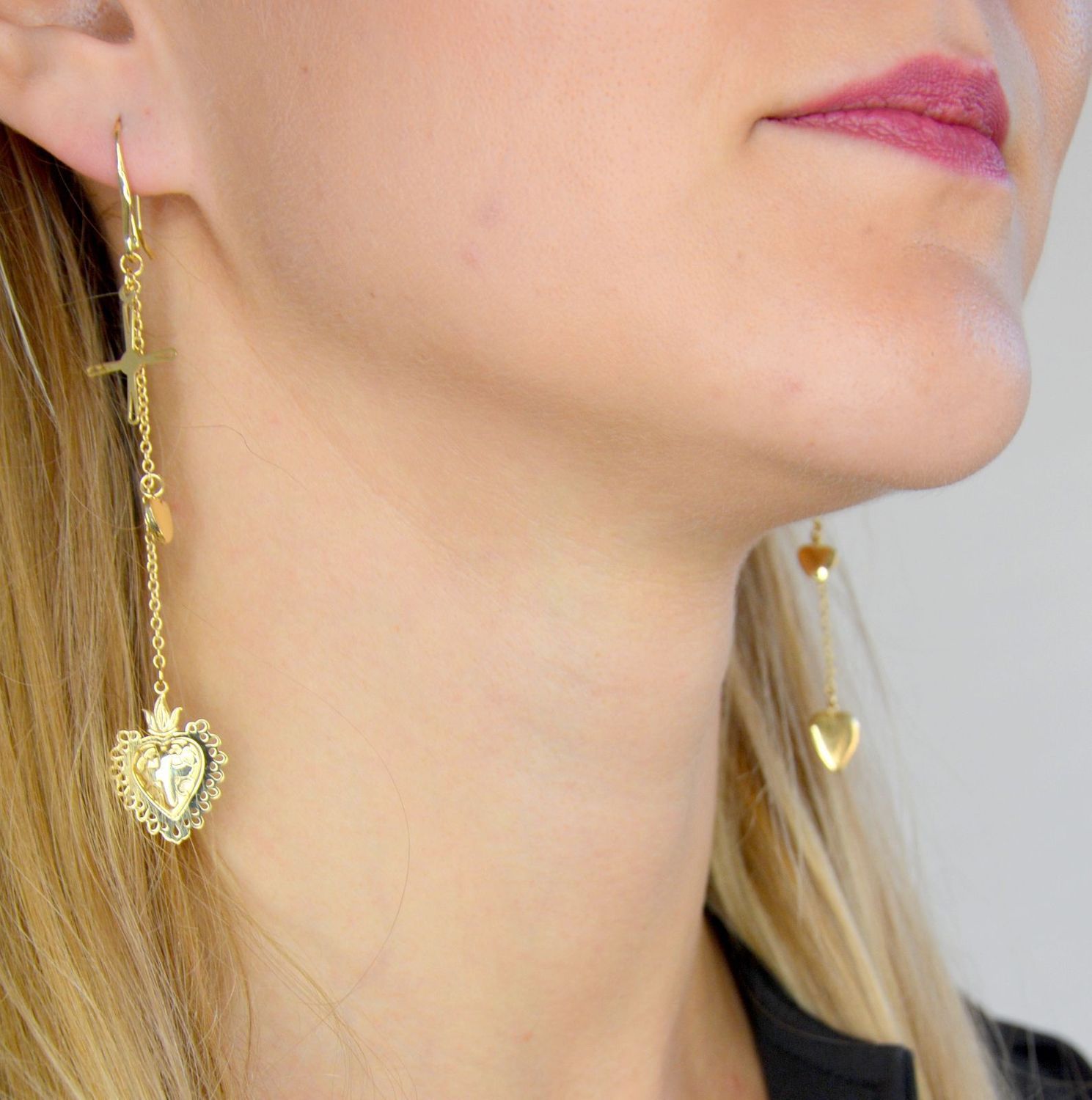 Złote kolczyki 585 'krzyż i serce' DIA-KLC-OR19-585.jpg