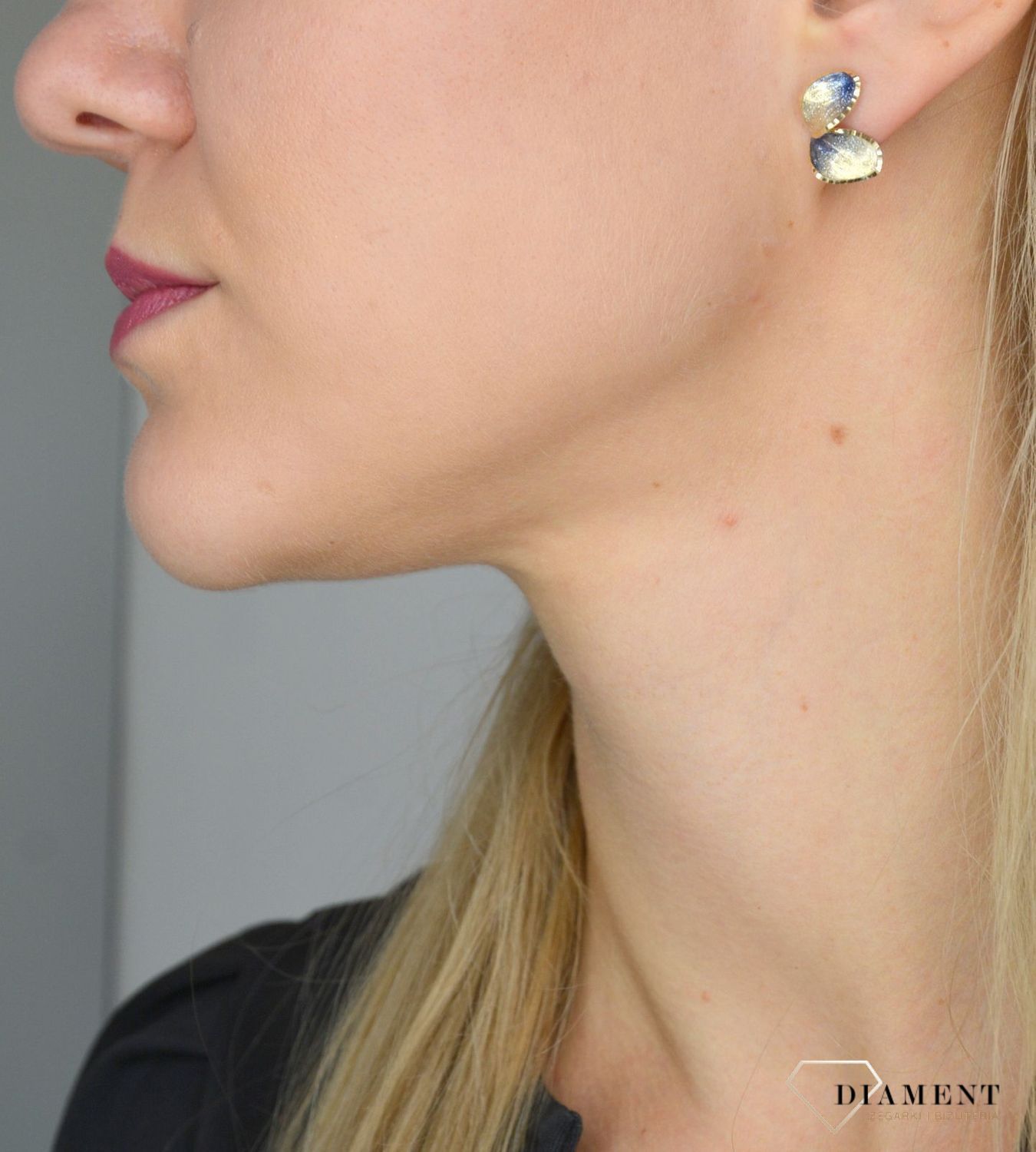 Złote kolczyki koła 585 'lśniący kwiat' DIA-KLC-OR204560-585.jpg