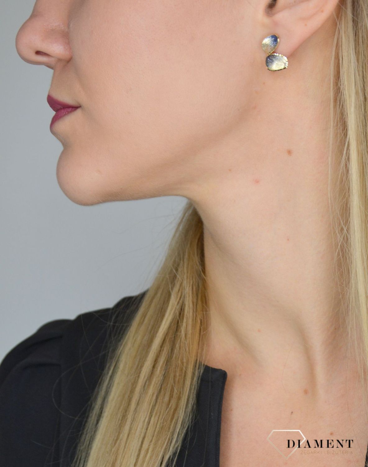 Złote kolczyki koła 585 'lśniący kwiat' DIA-KLC-OR204560-585.jpg